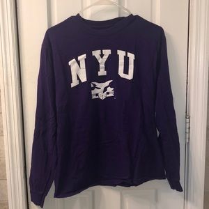 Purple New York University (NYU) long sleeve top
